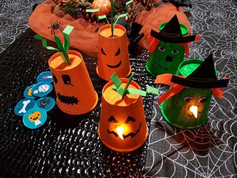 Παιδικές κατασκευές για το Halloween με χάρτινα ποτήρια