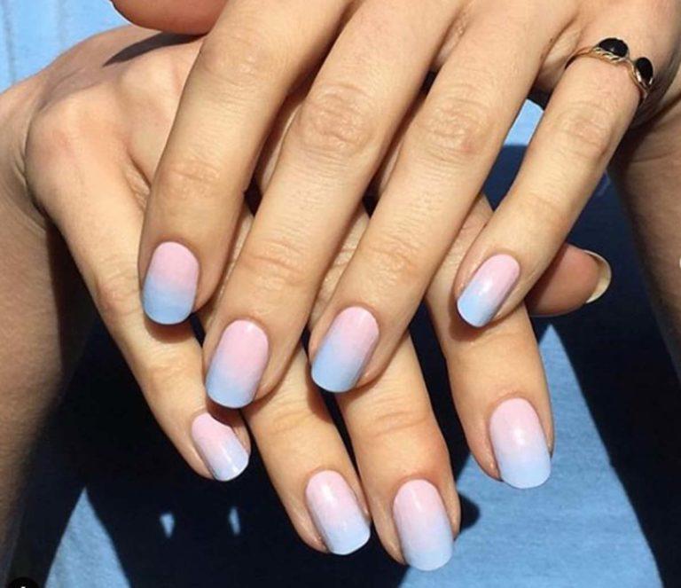 Νύχια παστέλ σε vieux rose, ζαχαρί χρώμα τσιχλόφουσκας & κίτρινο παλ