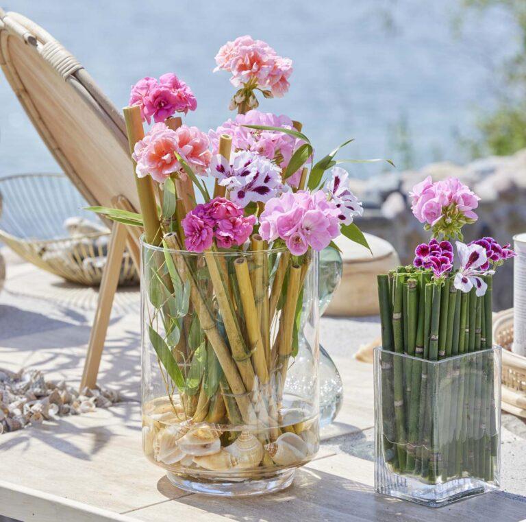 Καλοκαιρινές διακοσμητικές ιδέες και συνθέσεις με ανθισμένα και κομμένα γεράνια
